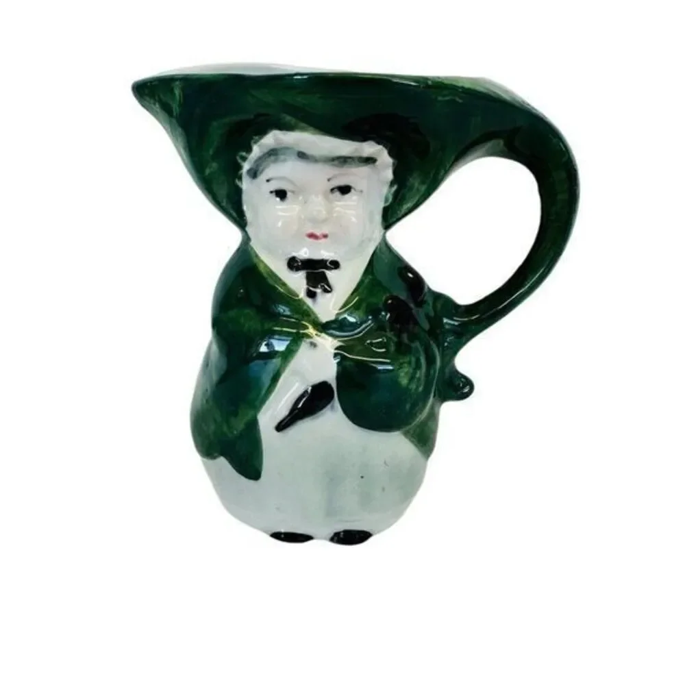 Tableware Figural Character Porcelain Woman In Green Milk Creamer‎ Small Pitcher